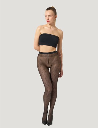 Wolford Multicolored Dot Tights - Black - XS