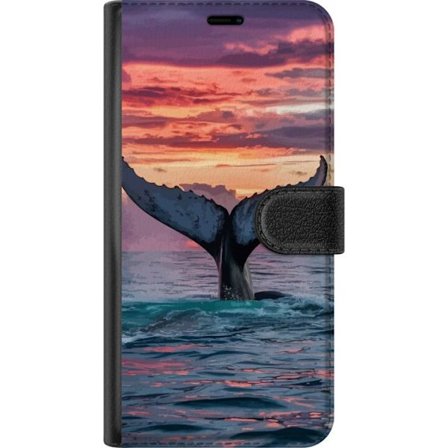 Kompatibelt Plånboksfodral till Motorola Motorola Edge 50 Ultra Valfena i solnedgång över stilla hav tropisk design med varm himmel och mjuka paste