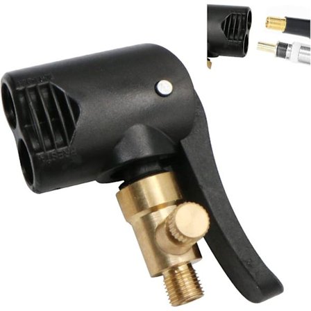 Bil Dekkventil Adapter, Inflator Dyse, Gjenget Erstatningspumpehode Med Dobbel Ventil, For Bil, Sykkel Og Motorsykkeldekk