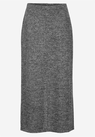 Cellbes of Sweden - Superblød nederdel med slids Beata i gråmeleret til damer i størrelse 34/36