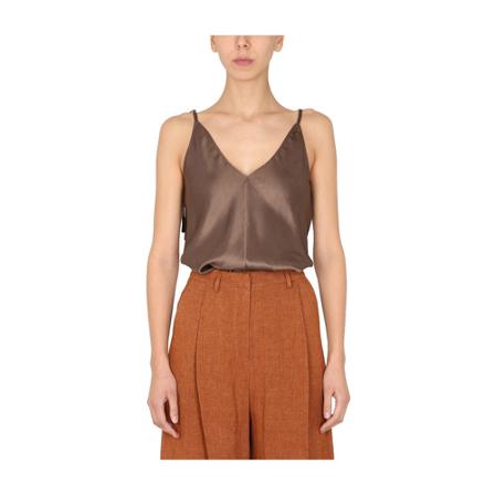 Alysi Sleeveless Tops Brun, Dame
