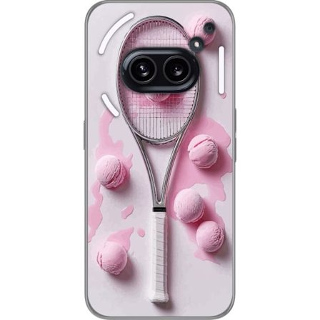 Kompatibel Mobilcover til Nothing Nothing Phone (2a) Rosa glaskugler og tennisketsjer i et kreativt stillbillede med legende popfølelse og moderne de