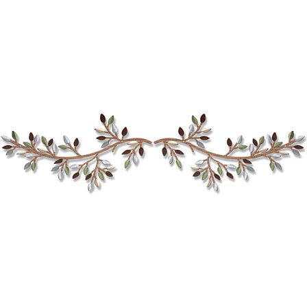 2 st metallträd blad väggdekor vin oliv gren blad väggkonst smidd