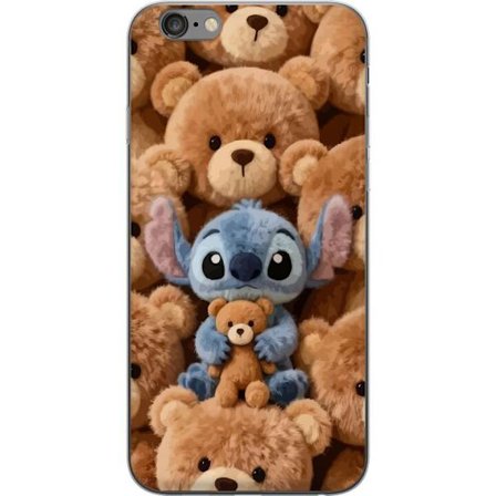 Yhteensopiva Puhelinkuori Apple iPhone 6 Plus Stitch ympäröity ruskeilla teddykarhuilla, joilla on pieni nallekarhu sylissään söpössä ja kodikk
