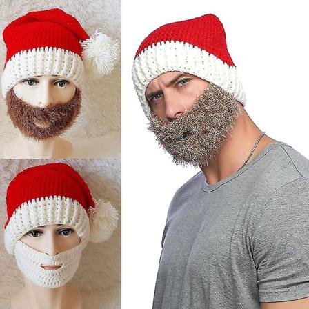 Män Kvinnor Stickad Mössa Med Mask Mjuk Handgjord Virkad Brown