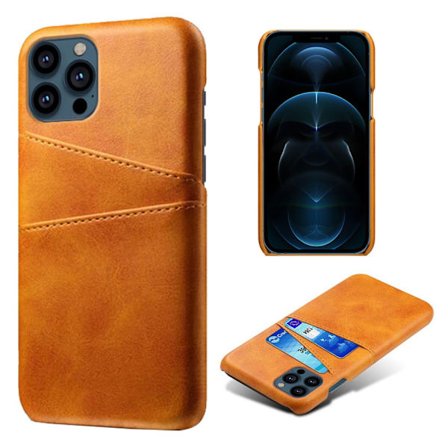 Nahkakuori korttipaikoilla iPhone 13 Pro Max Cognac