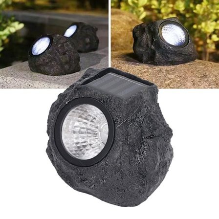 Landskapslys IP65 Vanntette Oppladbare Batteri Automatisk Bytte Solsteinlys for Hage Fortau Plen Gang