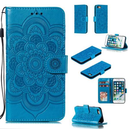 Iphone 7/8/se (2020/2022) - Mandala Plånboksfodral - Blå Blue Blå