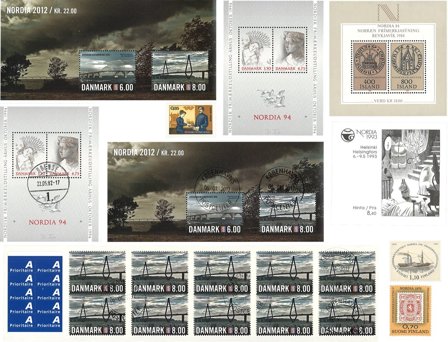 Nordia - 5 miniark, 3 frimærker og 2 hæfter 1966-2012 - Postfrisk og stemplet