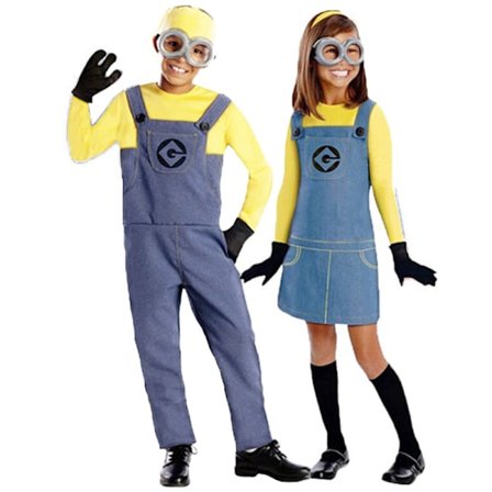 Bob Minion-kostyme for barn, gutt jente Minion jumpsuit antrekk med briller og hatt gutt Boy