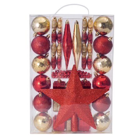43 kpl punaisia joulupalloja – särkymätön muovinen joulupallo – joulukuusen koriste – luo joulu