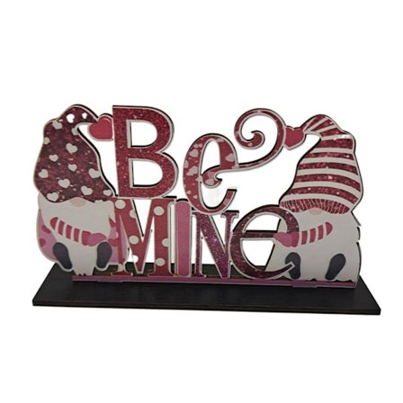 Træ "Be Mine" Bogstaver til Par Værelsesdekoration Tegneseriestil Valentinsdag