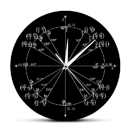 Enhetssirkel Matematikklærer Gave Veggklokke Trigonometri Pre Kalkulus Klasseromsinnredning Geometri Radian L