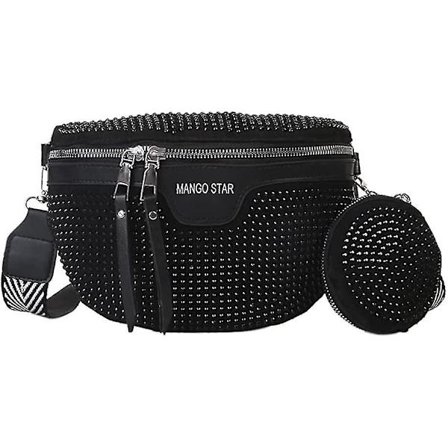 Dame Iave Crossbody Taske Bred Rem, Dame Iave Læder Bæltetaske Med Pung