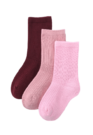 Å KIDS Ribbade strumpor, 3-pack Strumpor Rosa 26/29