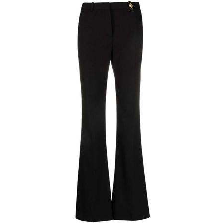 Versace, Wide Trousers Zwart, Dames, Maat:XS