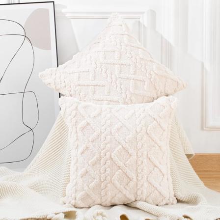 Set med 2 korta plysch fleece örngott mjuka 18x18 tum