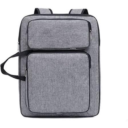 A3 Konstportfölj Väska Artist Bärväska Med Handtag Konstförvaring Väska Tote Väska Konstverk Sktchbook Ryggsäck Ritbräda Organizer (1st) (grå) [DB]