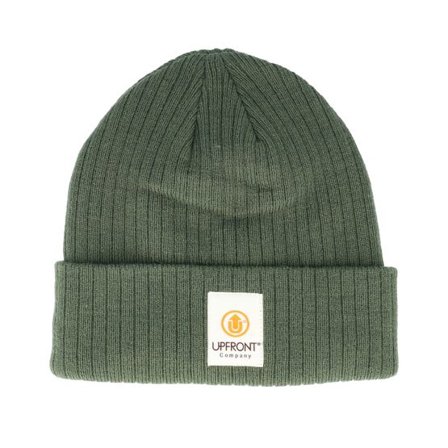 Upfront - Grön cuff Beanie - Stranded Beanie Color Army Cuff @ Hatstore