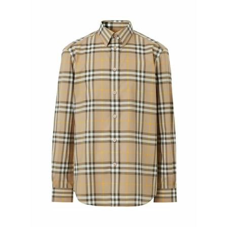 Burberry, Casual Shirts Beige, Heren, Maat:S