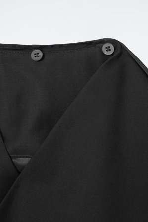 COS Women's Scarf-Detail Wool Blazer in Black