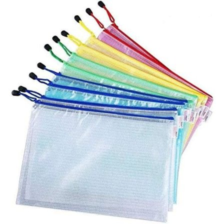 A4 Dokumentficka 10 ST PVC Filfickor Dragkedja Filfickor Väskor för Dokumentförvaring Affärsrecept Organisation - Blandade Färger - 10st A4