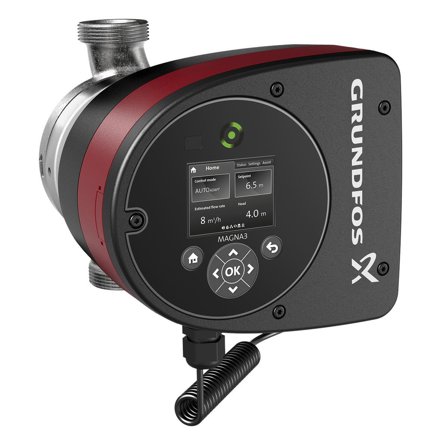 Grundfos MAGNA3 25-80 N 180 Tappvarmvattenpump 1 1/2 tum, DN 25, 124 W, 1.02 A, Vatten
