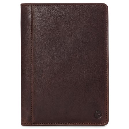 Brown Refillable Buffalo Leather Notebook & Journal Cover with Card Holder for Men
