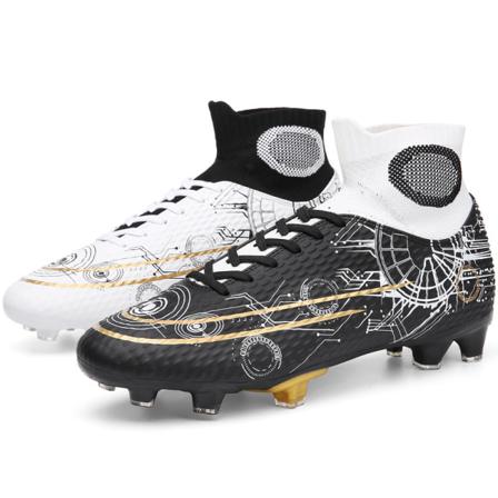 Höga Fotbollsskor För Män För Träning Eller Athletic-ag White&black 36