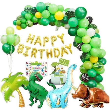 Dinosaur Birthday Party Decorations Supplies, Dinosaur Balloons Arch Garland Kit Foil Dino Balloons Happy Birthday Banners Cake Topper For Jungle Din