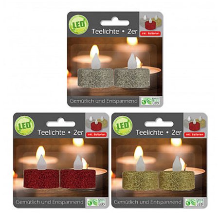 Värmeljus 2-pack Guld