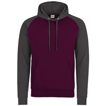 Awdis Just Hoods Vuxna Unisex Two Tone Hooded Baseball Sweatsh