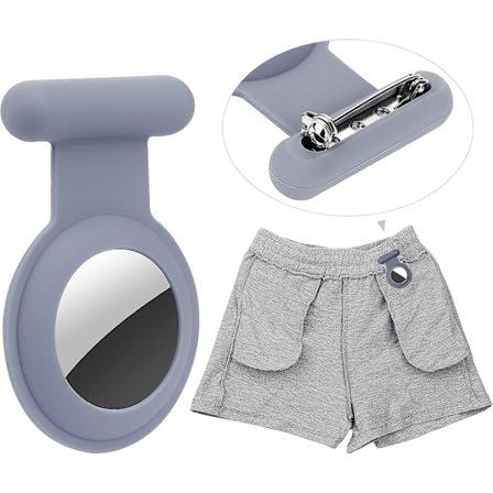 Dold Airtag GPS-tracker, Airtag-kompatibel med barn, äldre, husdjur, kläder, säkrare än Airtag-klocka. (Grå)