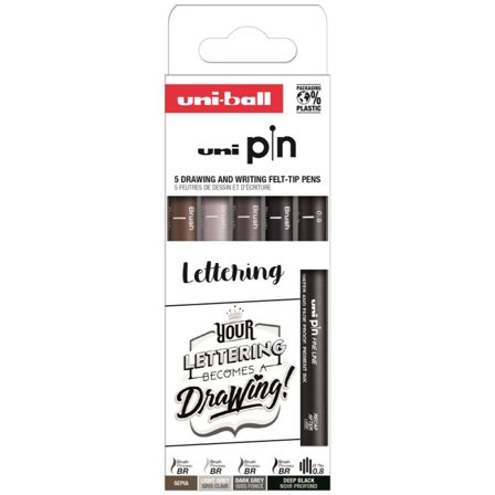 Uni Pin Fineliner 5-sæt Lettering