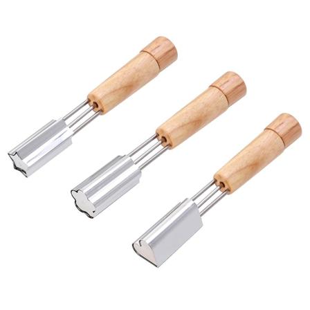 3 stk DIY Hjerteformede Former i Rustfritt Stål, Grønnsaks- og Fruktformer, Blomsterformede Kakeskjærere, Stjerneformede Kake- og Kjeksformer, Preget 