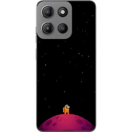 Kompatibelt Mobilskal till Motorola Motorola Moto G15 Among Us astronaut på planet i rymden minimalistisk spelillustration perfekt för gamers fans a