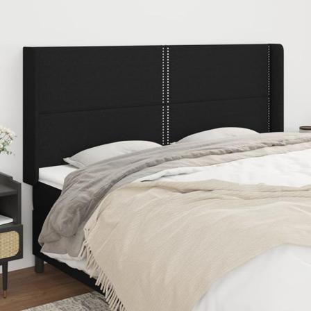 Vidaxl Huvudgavel Med Kanter Svart 183x16x118/128 Cm Tyg Svart