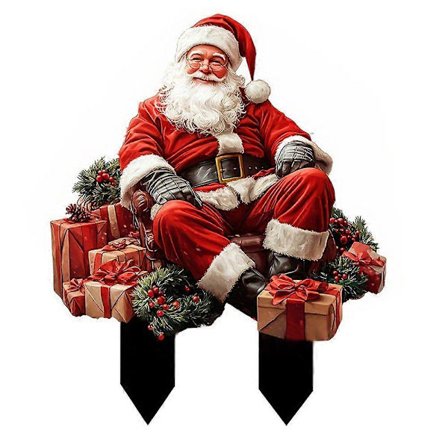 Krybbespil Havepæl Gårdhaveindretning 2D Flad Akryl Jul Jordpæl Plantepotte Pind Udendørs Dekorativ Pæl til Terrasse Græsplæne