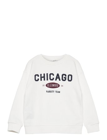 Message Plush Sweatshirt Sweat-shirt Genser Hvit Mango*Betinget Tilbud