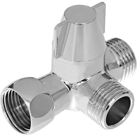 3-veis omleder ventil bryter for dusj, hånddusj og overliggende dusj dusjarm 3-veis omleder solid messing, polert krom (PV8)