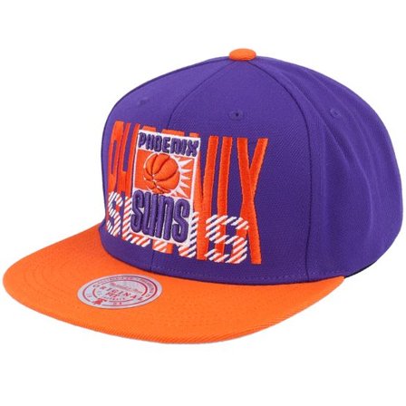 Mitchell & Ness - NBA Lila snapback Keps - Phoenix Suns Cross Check Hwc Purple/Orange Snapback @ Hatstore