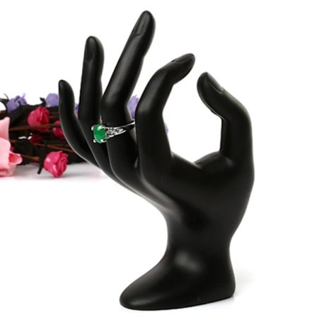 Håndsmykkeholder, Sort OK-formet Håndringholder, Smykkeholder til kvinder, kompatibel med udstilling af halskæder, armbånd, ringe