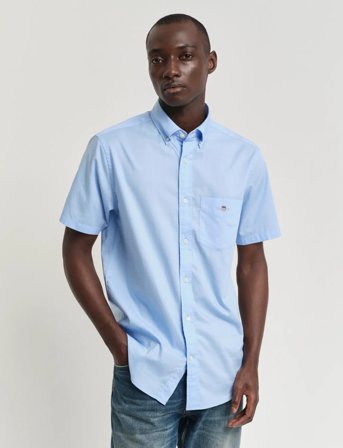 GANT Reg Poplin A.shield Ss Shirt - Blue - M