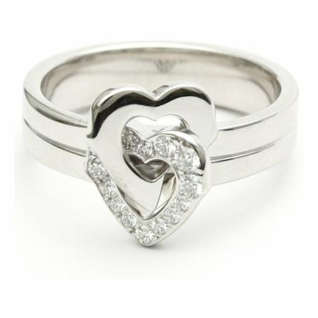 Cartier Vintage, Pre-owned Heart Ring Grijs, Dames, Maat:ONE Size