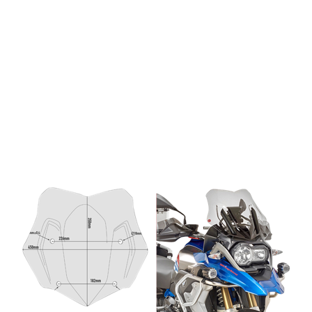 Vindskjerm Givi D-B/BO Low & Sport - BMW R 1200 GS Adventure 2016-2018