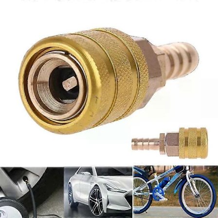 8mm Bil Cykel Däckventil Clip Pump Munstycke Klämma Massiv Mässing Luftchuck Inflator Pump Adapter Anslut Inflationskontakten