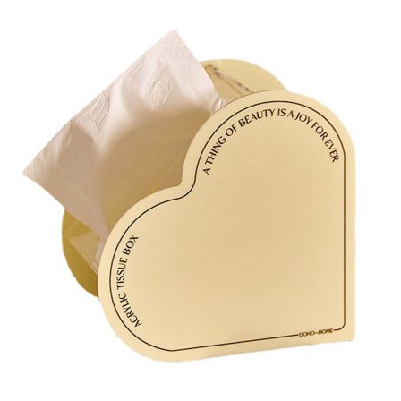 Hjerteformet akrylvevsboks, nordisk stil, ren farge, moderne hjemmeinnredning, melkehvit