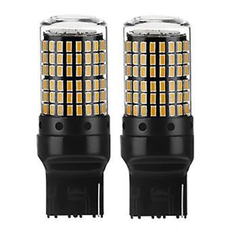 2 stk Bil LED Pærer 3157 P27-7W T25 LED P27W Canbus Lampe Høy Effekt Ingen Feil Gratis Baklys Sving