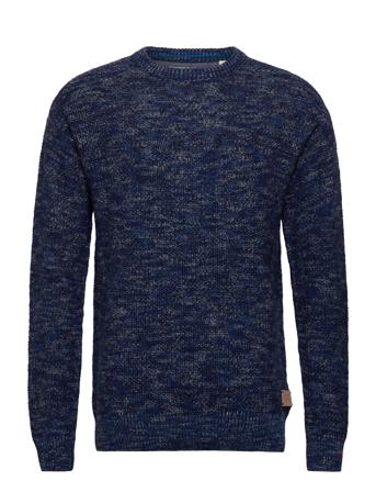 Scotch & Soda Strikkegenser M. Rund Krage Marineblå Scotch & Soda