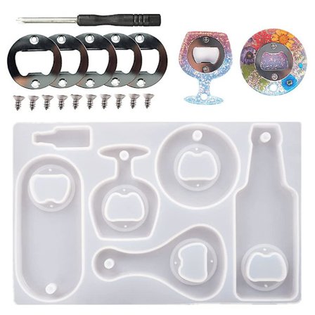 Flaskeåbner Resin Molds Kit, Corkscrew Siliciumform, Diy Øl Nøgleåbner Epoxy Form, Lav Nøglering, Hjemmedekoration